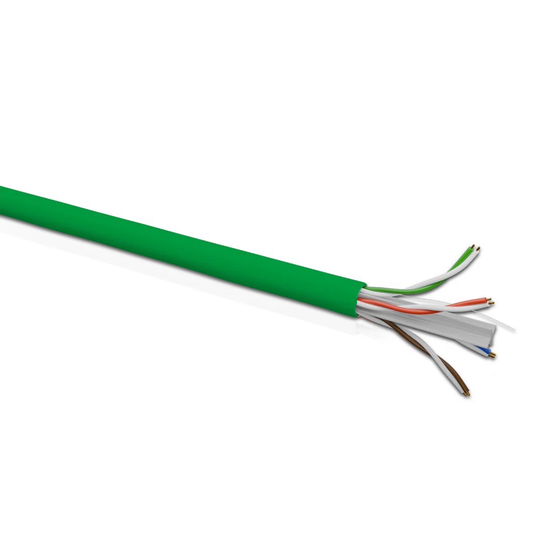 Cat 6 UTP 4P Solid Cable True 23 AWG LSZH CM Green 305 Mtrs