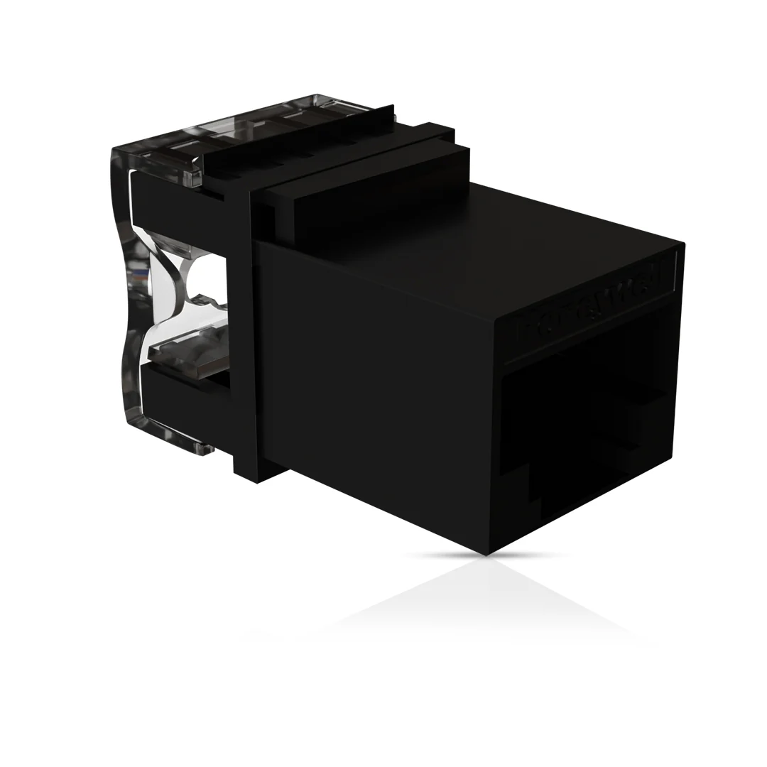 Cat6 UTP Keystone Jack Shuttered BLACK - Image 5