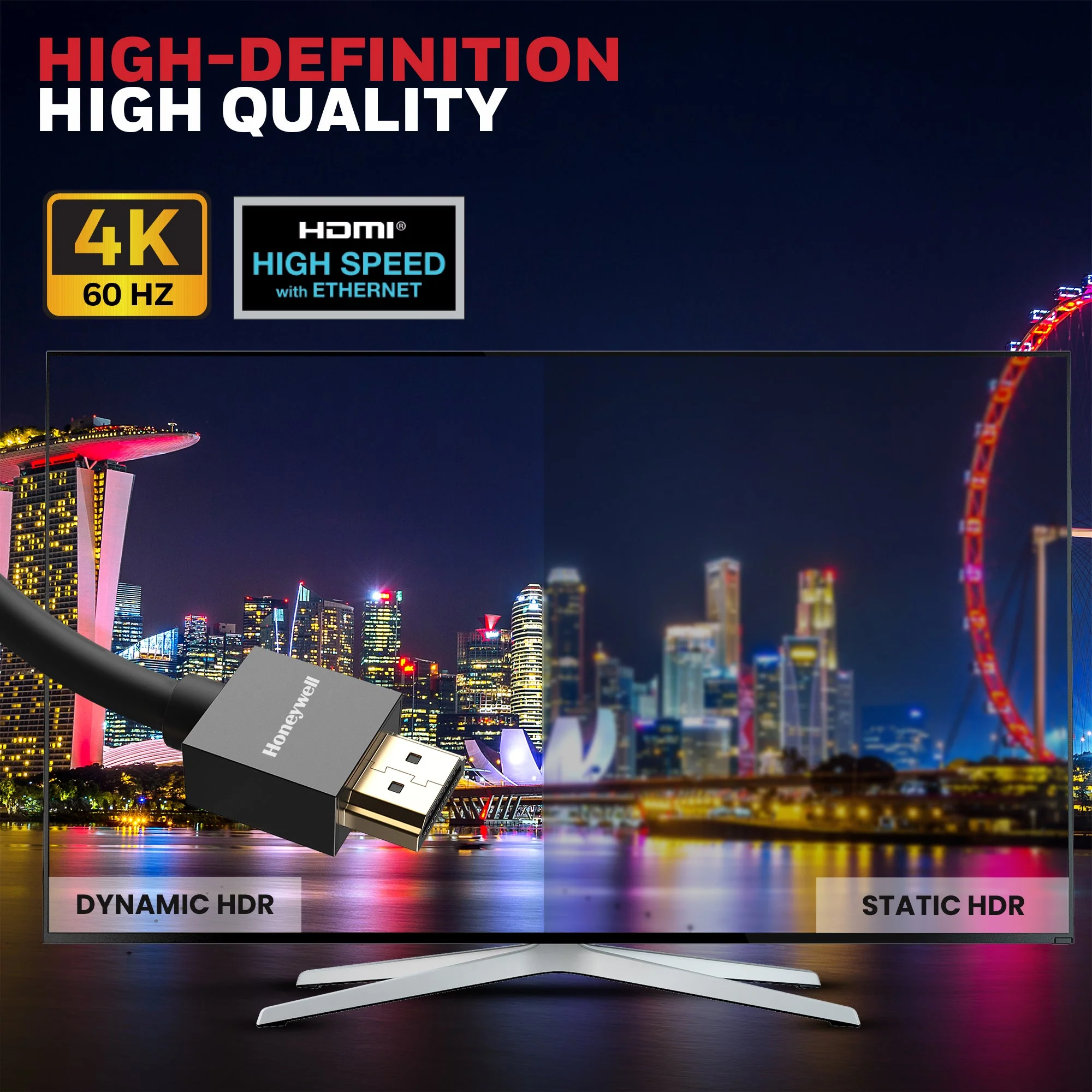 HDMI 1 Mtr with Ethernet - 2.0 Compliant Slim - Image 7