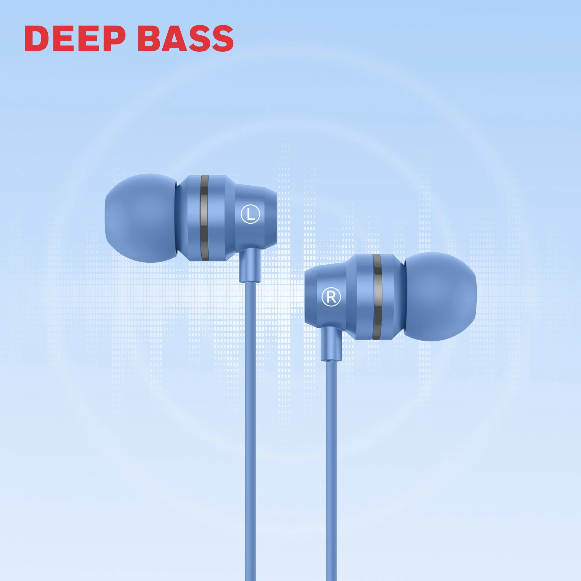 Suono P60 Wired Earphones-Blue - Image 4