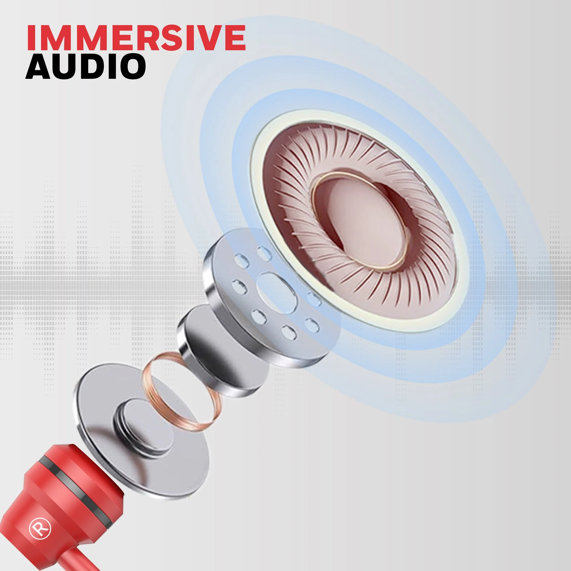 Suono P60 Wired Earphones-Red - Image 3