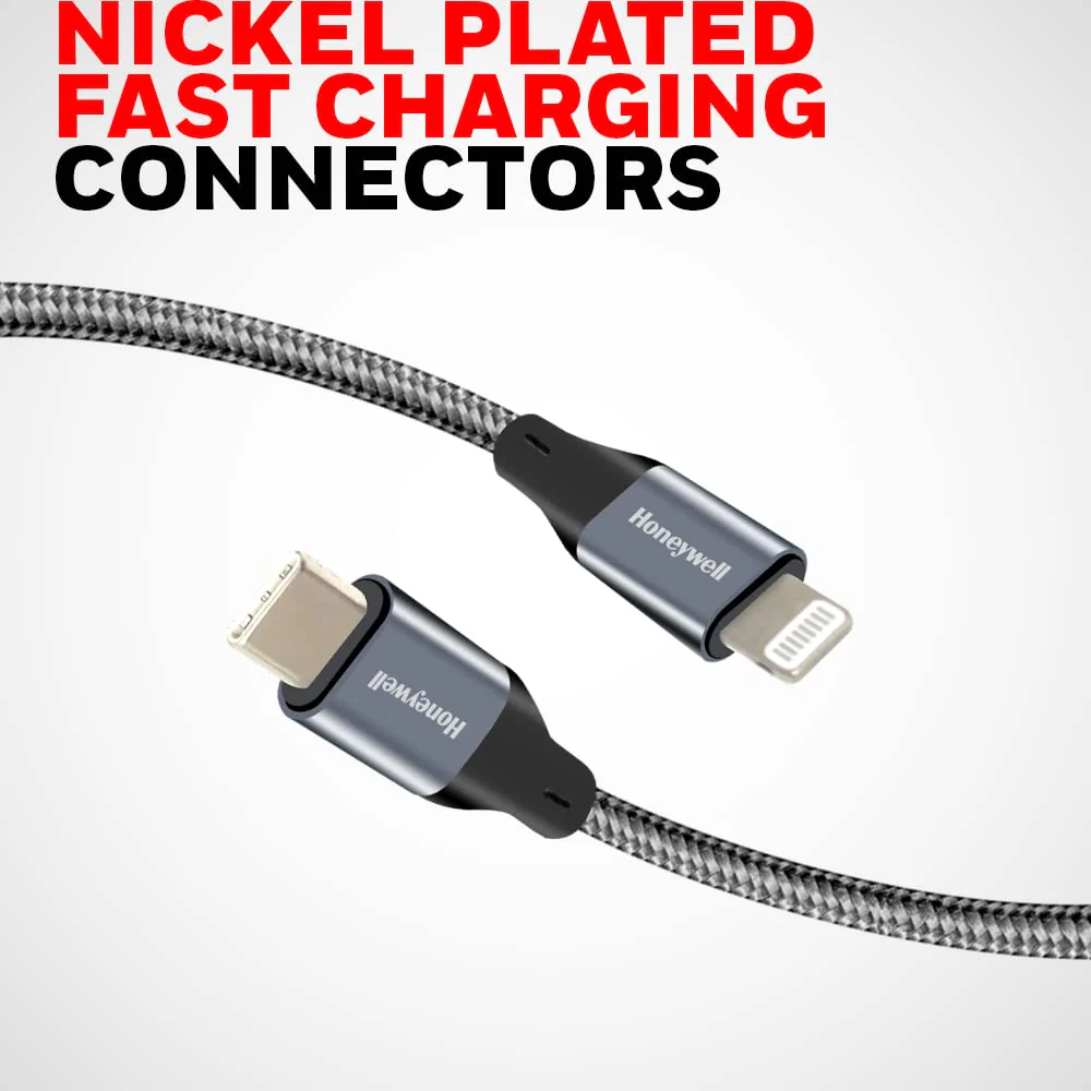 Type C to Lightning cable 1.2mtr - (Braided) - Grey - Image 14