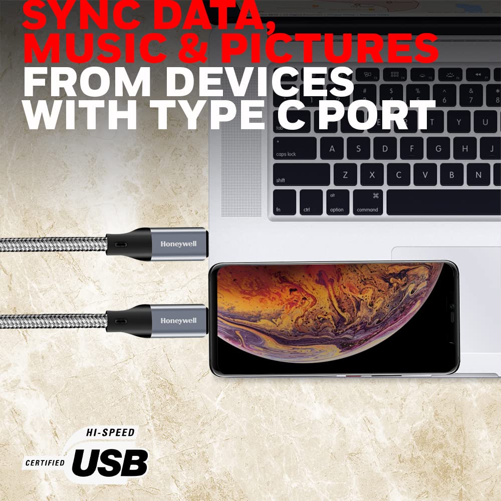 Type C to Type C USB 3.1 cable 1.2mtr - (Braided) - Grey - Image 5
