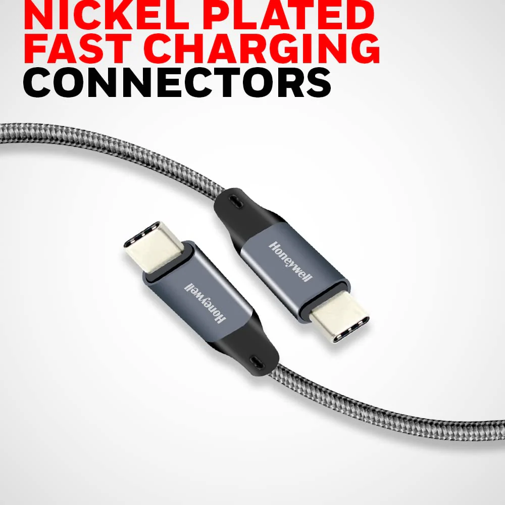 Type C to Type C USB 3.1 cable 1.2mtr - (Braided) - Grey - Image 6