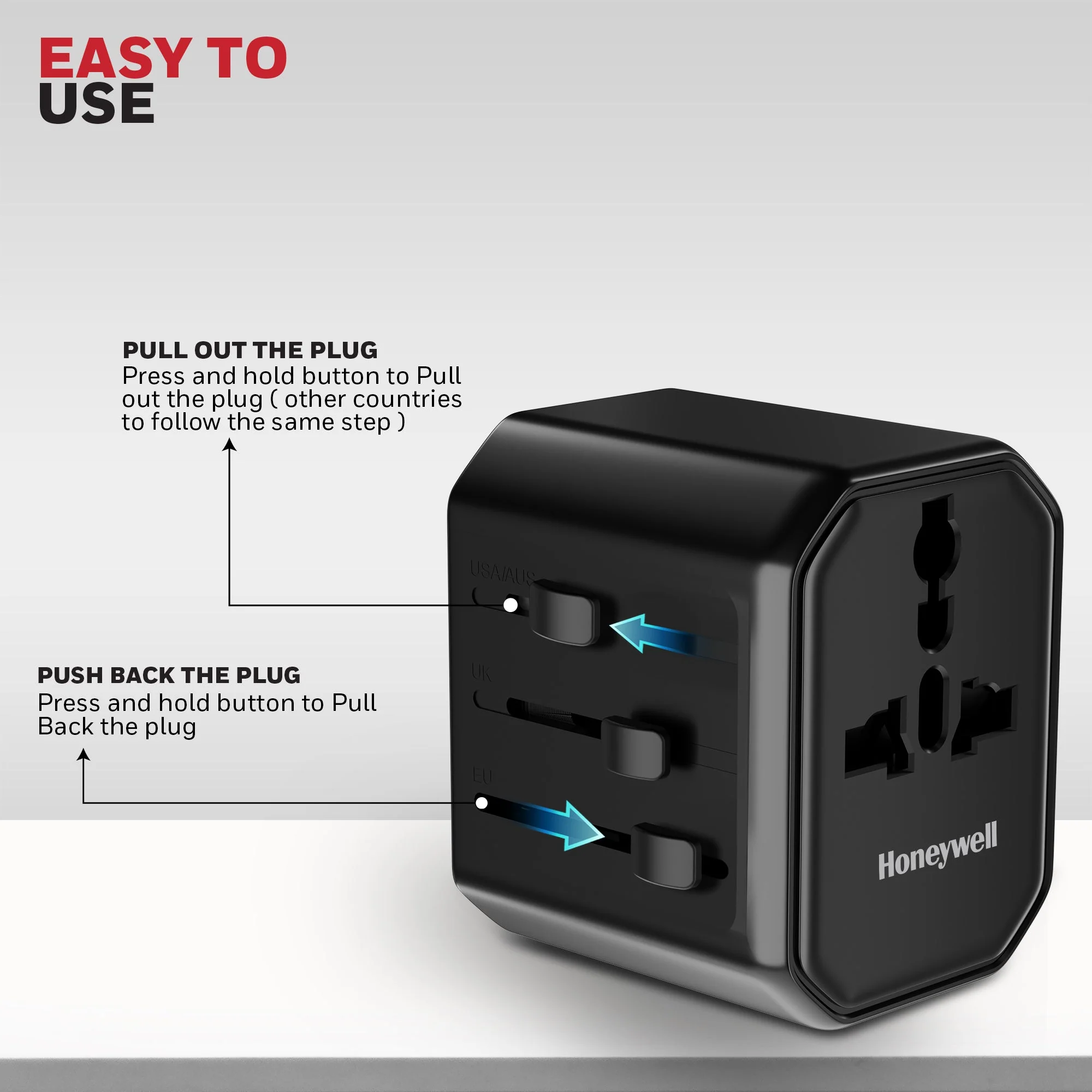 Universal World Travel Adapter - 12W(Black) - Image 6